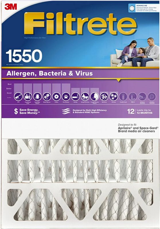 Photo 1 of 3M Filtrete Ultra Allergen Healthy Living Deep Pleat Furnace Filter