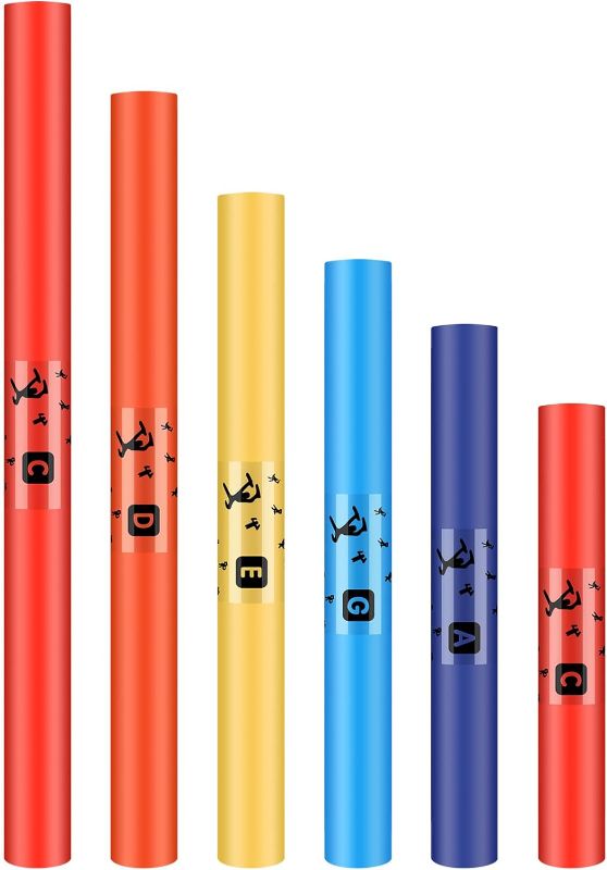 Photo 1 of 6 Pcs Musical Sound Tube Set C Major Pentatonic Scale Percussion Tube Music Tubes for Instruments Toy Classroom
