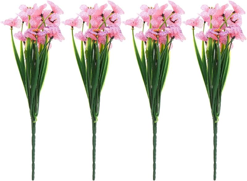 Photo 1 of 1 Set 4pcs Decorative Artificial Flowers African Violets Silk Floral Arrangements Faux Plants Flower Arrangements Artificial Fake Bridal Flower Bouquet Artificial Flower Stems Hay
