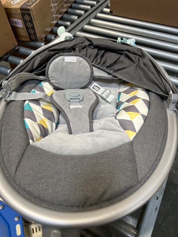 Photo 2 of Bioby Baby Swing for Infants, Portable Baby Bouncer with Bluetooth Music Speaker, 5 Point Harness, 5 Speeds, Touch Screen/Remote Control, Indoor&Outdoor Electric Baby Rocker Chair for 5-20 lbs
