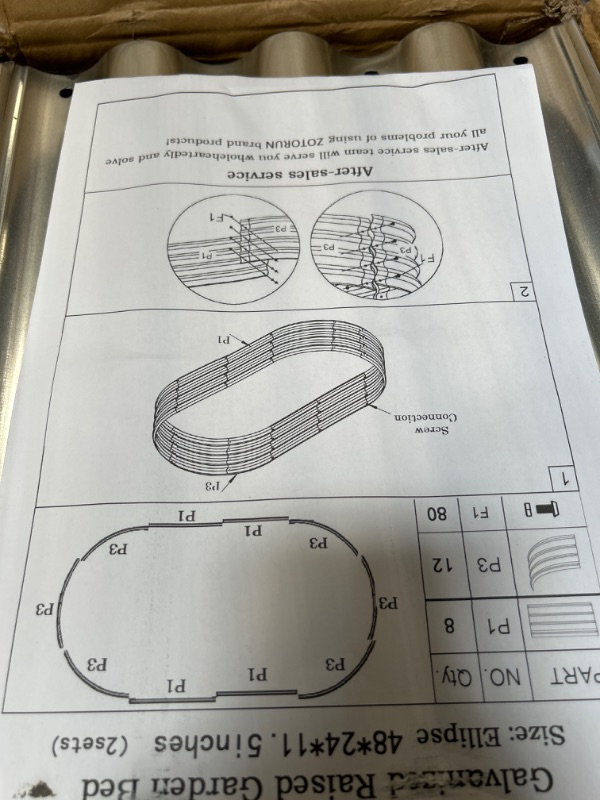 Photo 3 of 2 Pack 6×3×1ft Galvanized Planter Raised Garden Bed Outdoor, Oval Large Metal Raised Garden Beds for Vegetables Flowers Herb, Silver 2 6×3×1ft