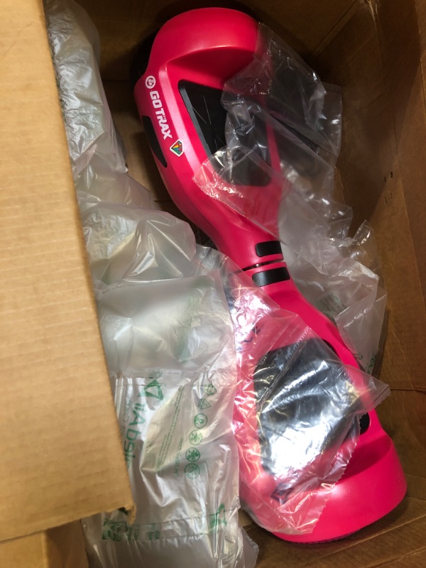 Photo 3 of **FOR PARTS**Gotrax Edge Hoverboard with 6.5" LED Wheels & Headlight, Top 6.2mph & 2.5 Miles Range Power by Dual 200W Motor, UL2272 Certified and 50.4Wh Battery Self Balancing Scooters for 44-176lbs Kids Adults Pink