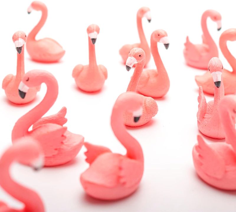 Photo 1 of 10PCS Flamingo Cake Decorations Flamingo Cake Toppers Mini Flamingo Figurines for Flamingo Party Decor
