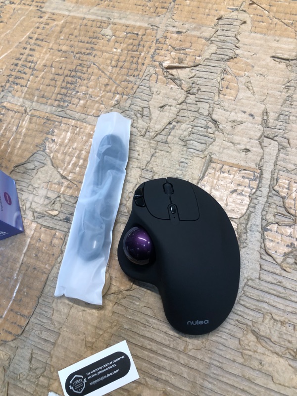 Photo 3 of Wireless Trackball Mouse, Rechargeable Ergonomic Mouse, Easy Thumb Control, Precise & Smooth Tracking, 3 Device Connection (Bluetooth or USB), Compatible for PC, Laptop, iPad, Mac, Windows, Android C-Purple