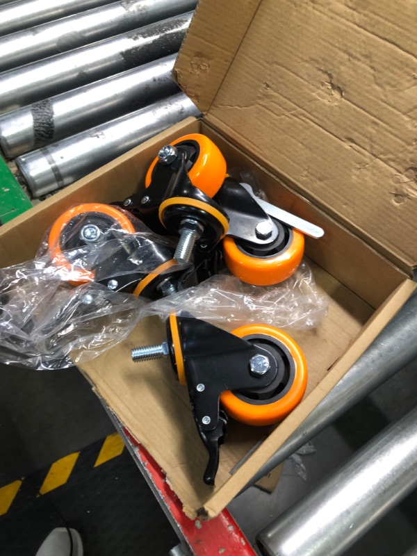 Photo 3 of 3 Inch Caster Wheels, Casters Set of 4, Heavy Duty Casters with Brake 1000 Lbs, Locking Industrial Swivel Top Plate Casters Wheels for Furniture and Workbench Cart
***Stock photo is a similar item.*** 
