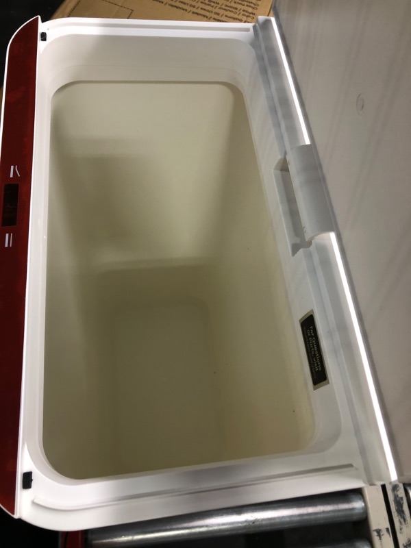 Photo 1 of iTouchless Prime 13.2 Gallon Plastic Sensor Trash Can, Durable Dent-Proof Construction, Slim and Space-Saving Automatic Bin Great for Kitchen, Home, Office, Business, Garage, White Color 13 Gallon, Plastic - White