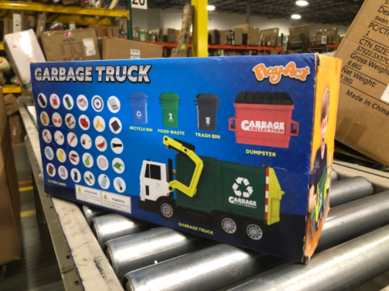 Photo 1 of JOYIN Toys for 3+ Yesrs Old Boys, 16" Large Garbage Truck Toy, Friction Powered Waste Management Garbage Truck with Lights and Sounds, Front Load Dumpster, Trash Bins with Trash Cards, Toddlers Gifts
