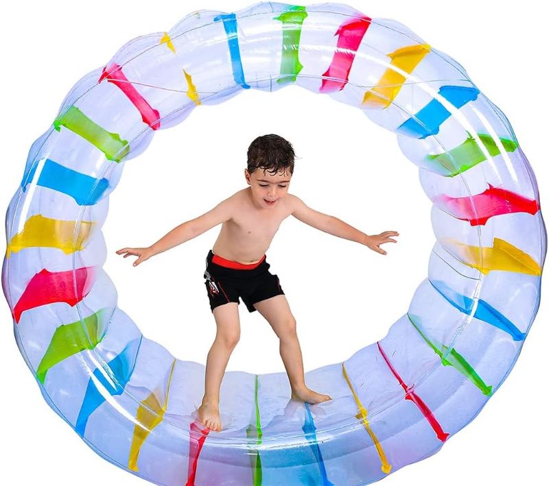 Photo 1 of 65" Diameter Kids Colorful Inflatable Wheel Roller Pool Float for Pool Lake Water Toy