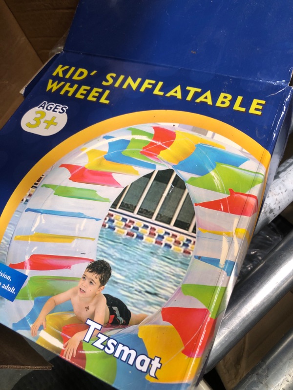Photo 1 of 65" Diameter Kids Colorful Inflatable Wheel Roller Pool Float for Pool Lake Water Toy