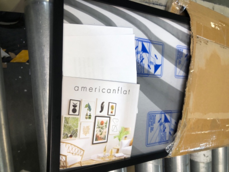 Photo 2 of **HAS SCRATCHES** 
Americanflat 8x20 Picture Frame in Black - Thin Border Photo Frame with Polished Plexiglass - Horizontal and Vertical Formats for Wall Black 8x20 Frame