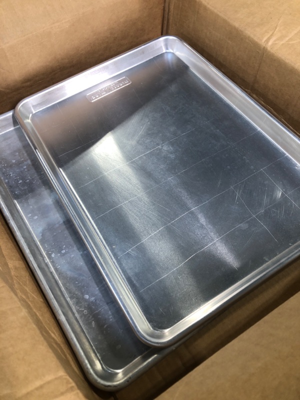 Photo 2 of **very used**Nordic Ware Natural Aluminum Commercial Baker's Half Sheet, 2-Pack, Silver 2-Pack Half Sheet Bakeware