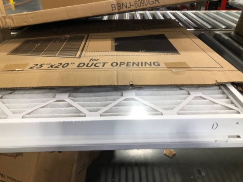 Photo 2 of 20"W x 25"H [Duct Opening Measurements] Steel Return Air Filter Grille [Removable Door] for 1-inch Filters | Vent Cover Grill, White | Outer Dimensions: 22 5/8"W X 27 5/8"H for 20x25 Duct Opening Duct Opening style: 20 Inchx25 Inch