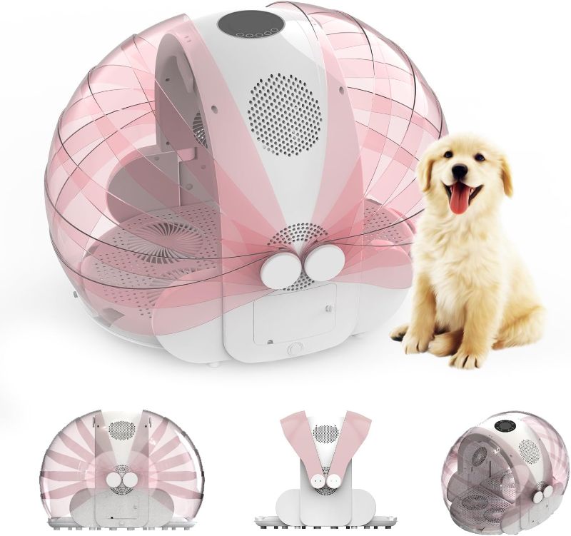 Photo 1 of ***NON FUNCTIONAL//SOLD AS PARTS*** 
Foldable Smart Pet Dryer Box with 8 Fan 4 Speed, Automatic Cat Dryer Box Time-Setting Temperature Control, Small Dog Drying Box, Cat Hair Blow 360° Ultra Quiet (Pink)
