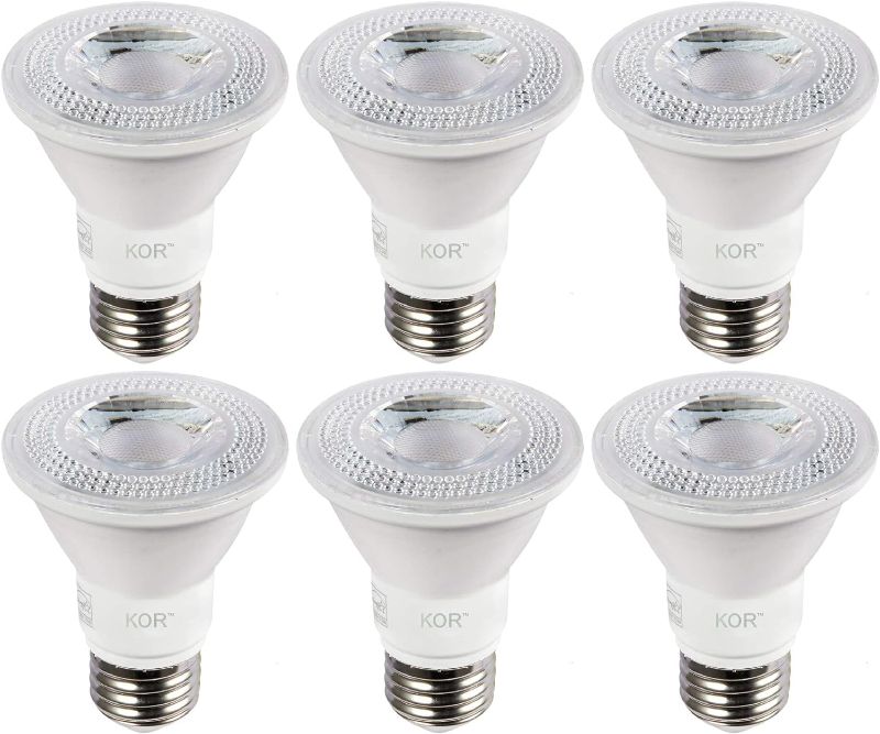 Photo 1 of  (Pack of 6) LED PAR20 Light Bulbs, 8W (Replaces 50W 50PAR20), E26 Base, Waterproof Indoor/Outdoor Use, UL & Energy Star (5000K Day-Light)