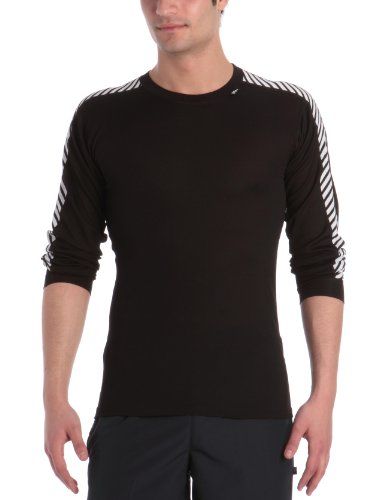 Photo 1 of Helly Hansen Men's Lifa® Stripe Long Sleeve Crew Base Layer, Large, Black - Holiday Gift