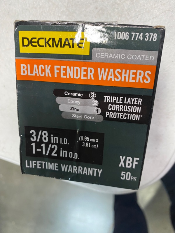 Photo 3 of 3/8 in. x 1-1/2 in. Black Deck Bolt Exterior Fender Washer (50-Pack)
