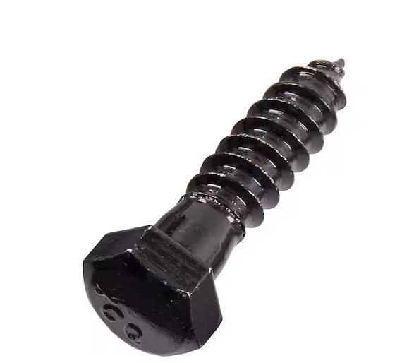 Photo 1 of 1/2 in. x 2 in. Black Exterior Hex Head Lag Screw (25-Pack)
