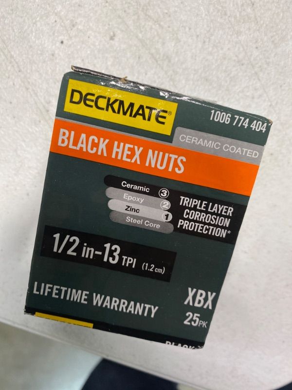 Photo 1 of 1/2 in. -13 Black Deck Bolt Exterior Hex Nut (25-Pack)
