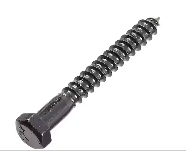 Photo 1 of 3/8 in. x 3 in. Black Exterior Hex Head Lag Screw (15-Pack)
