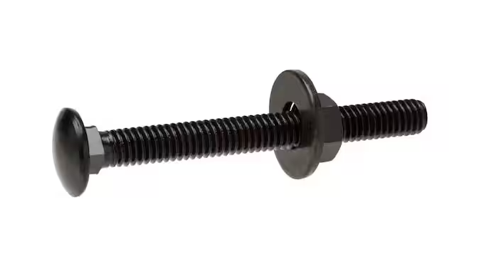 Photo 1 of 1/4 in. -20 x 5 in. Black Deck Exterior Carriage Bolt (15-Pack)
