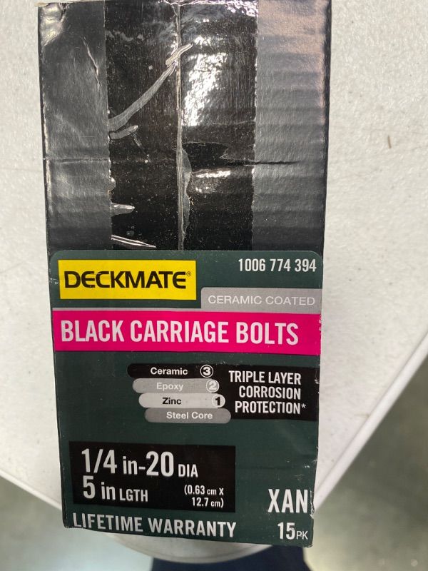 Photo 3 of 1/4 in. -20 x 5 in. Black Deck Exterior Carriage Bolt (15-Pack)
