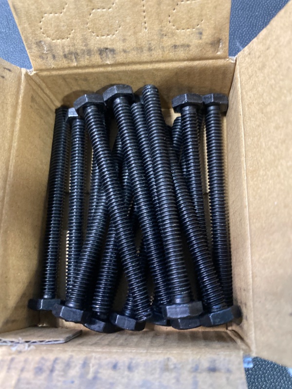 Photo 2 of 1/4-20 x 3" Hex Head Screw Bolt, 15Pcs 18-8 (304) Stainless Steel, Fully Threaded,Black Oxide by SG TZH 20 1/4-20 x 3"