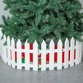 Photo 2 of 36Pcs Christmas Tree Fence Decorations - Xmas Indoor Outdoor Gate for Pet Garden Plastic Fences Party Decor (Assembly Needed) White