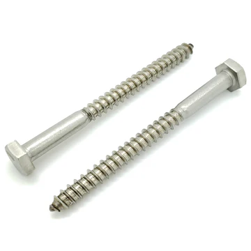 Photo 1 of 1/4 in. x 3-1/2 in. Stainless Steel Hex Lag Screw (10-Pack)
