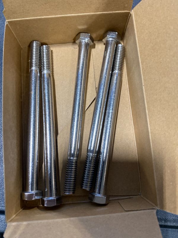Photo 1 of 3/8 in.-16 x 5 in. Stainless Steel Hex Bolt (10-Pack)
