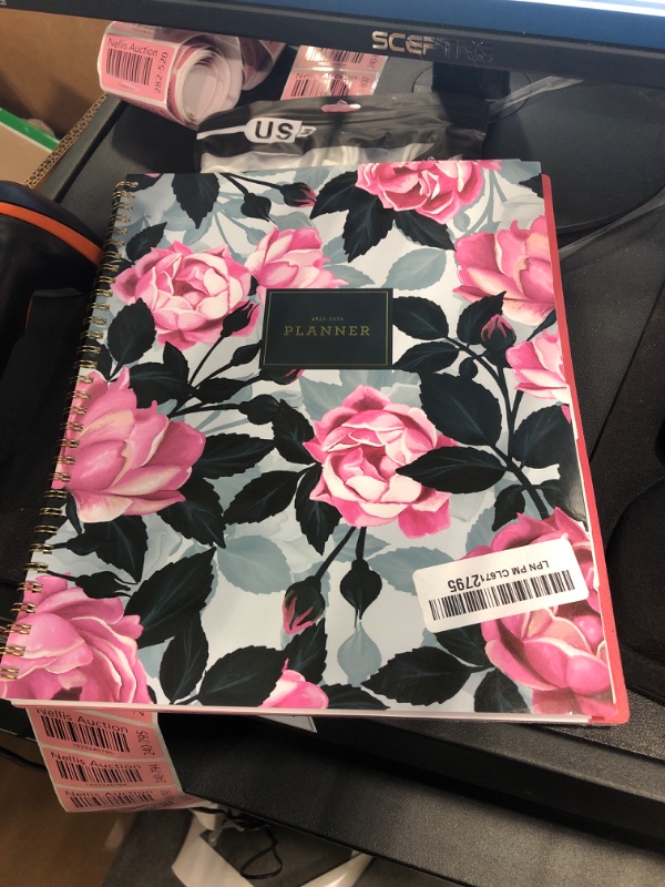 Photo 2 of Blue Sky 2022-2023 Academic Year Weekly & Monthly Planner, 8.5" x 11", Frosted Flexible Cover, Wirebound, Roosevelt Pink (128691-A23) 8.5" x 11" Old Edition