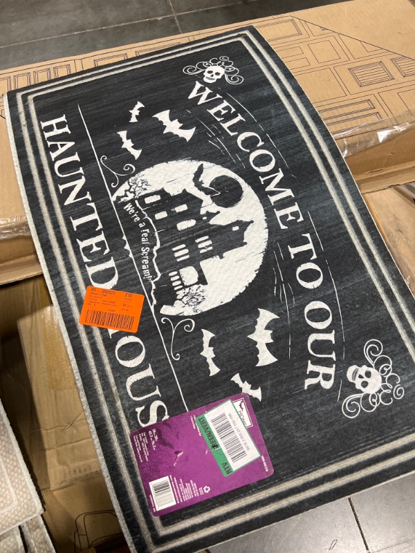 Photo 1 of 18 x 30 Welcome to our Haunted House Door Mat 