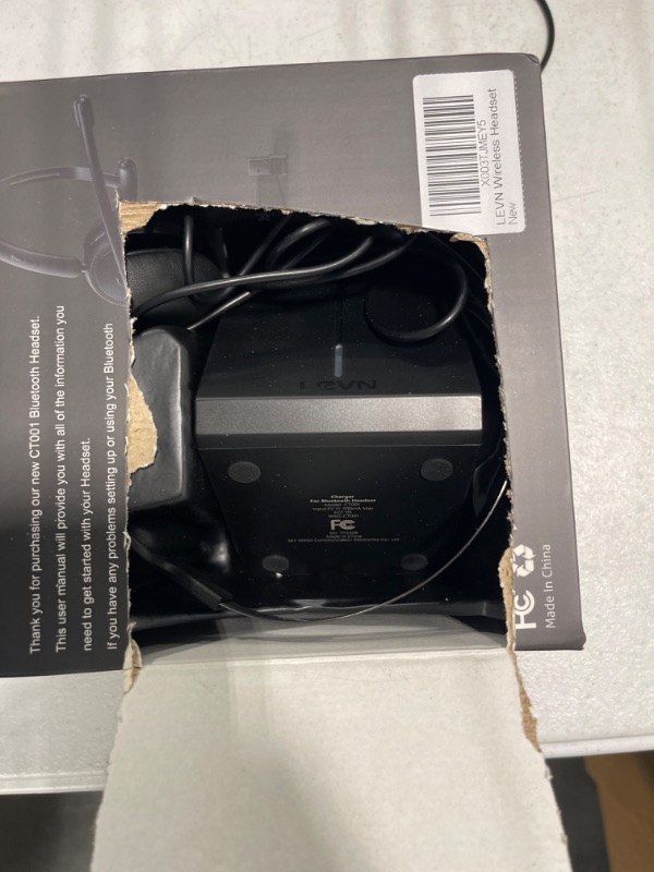 Photo 1 of LEVN Wireless Headset with Microphone, Bluetooth Headset with Noise Canceling Mic & Mute Button, 65 Hrs Wireless Headset for Work with Charging Base, Suitable for Call Center/Office/Work from Home CT001