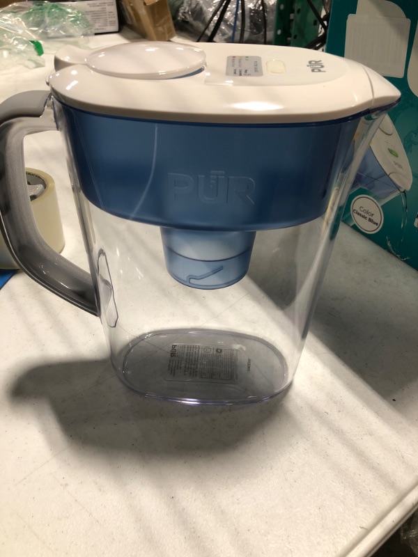 Photo 1 of PUR PLUS 7-Cup Water Filter Pitcher with 1 Genuine PUR PLUS Filter, 3-in-1 Powerful Filtration, BPA Free, Dishwasher Safe, White, PPT710WA
