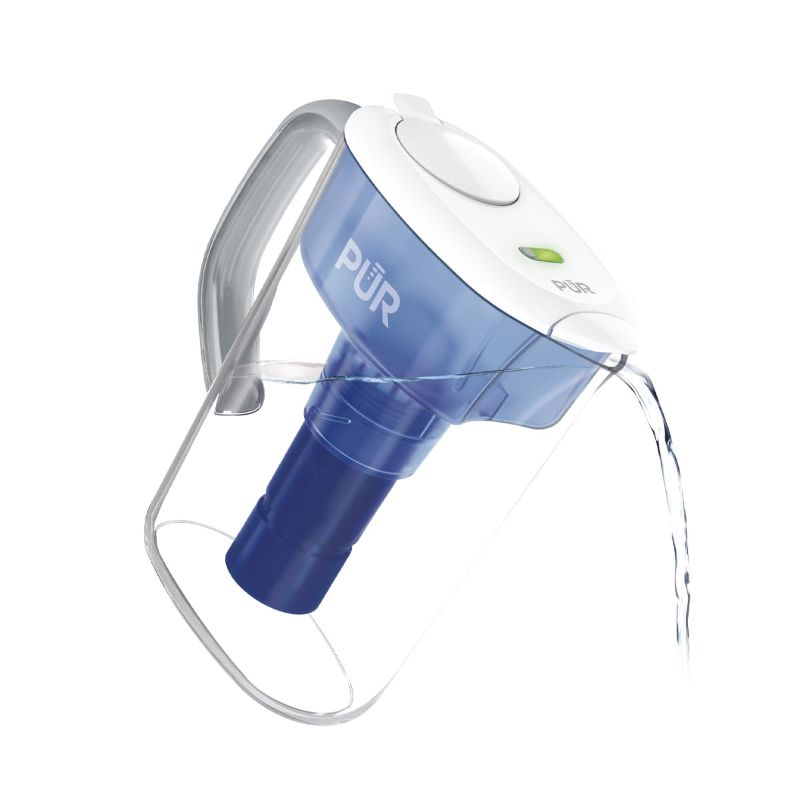 Photo 1 of PUR PLUS 7-Cup Water Filter Pitcher with 1 Genuine PUR PLUS Filter, 3-in-1 Powerful Filtration, BPA Free, Dishwasher Safe, White, PPT710WA