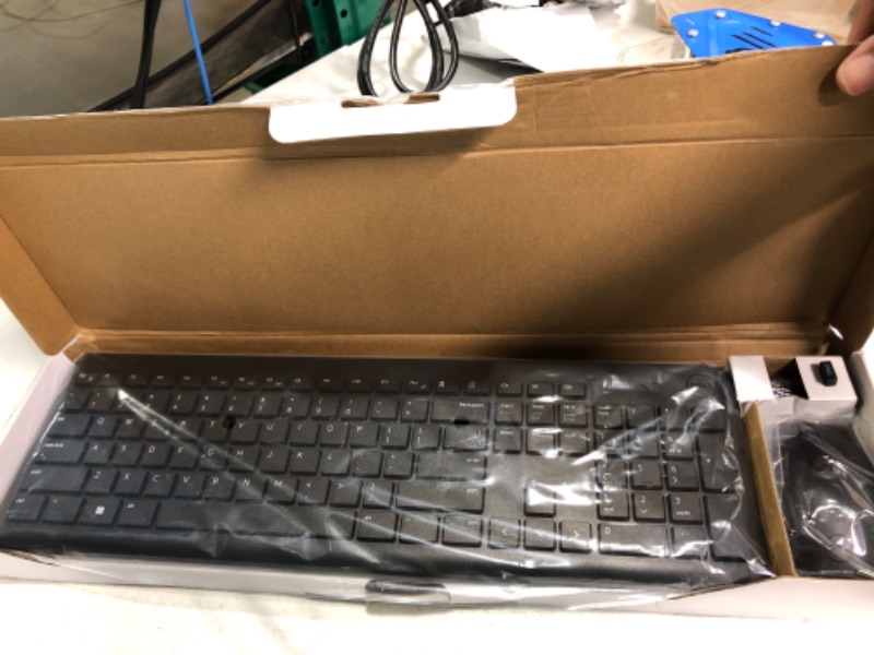 Photo 3 of Dell Wireless Keyboard and Mouse - KM3322W, Wireless - 2.4GHz, Optical LED Sensor, Mechanical Scroll, Anti-Fade Plunger Keys, 6 Multimedia Keys, Tilt Leg - Black