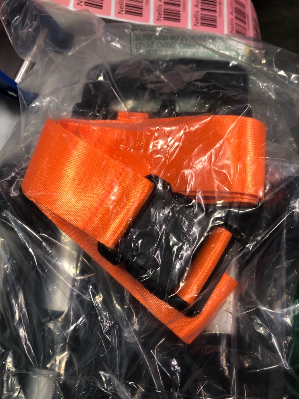 Photo 1 of Airport Car Seat Stroller Travel Cart - Carseat Roller for Traveling. Extendable Base Plate, Foldable, storable, and stowable Under Your Airplane seat or Over Head Compartment. (4 Wheel) Orange Strap & 4 Wheel Cart