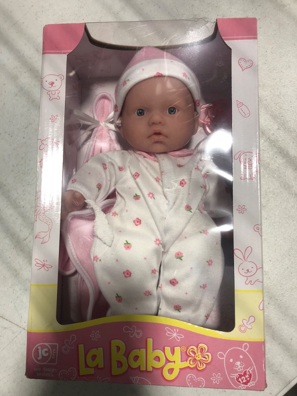 Photo 2 of Caucasian 11-inch Small Soft Body Baby Doll | JC Toys - La Baby | Washable |Removable Pink Outfit w/ Hat & Blanket | For Children 12 Months +