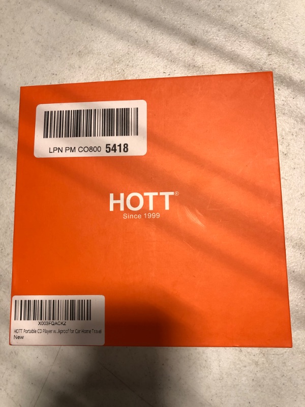 Photo 1 of HOTT Portable CD Player with Bluetooth and FM Transmitter,Portable Walkman CD Player with Touch Buttons Backlight,Rechargeable Discman Player with AUX Cable,CD Player Shockproof for Car Home CD903TF