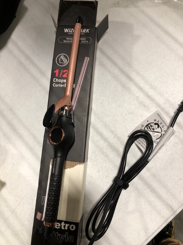 Photo 2 of 1/2 Inch Curling Iron Barrel, WIZCHARK 13mm Tiny Curling Wand, Small Curling Iron for Long Short Hair, Professional Ceramic Dual Voltage Pencil Hair Curling Iron, Digital Temp Control for Tight Curls