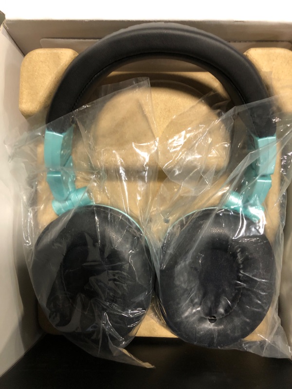 Photo 3 of Audio-Technica ATH-M50xBT2 Wireless Over-Ear Headphones Bundle - Ice Blue and Black Wireless+ ATH-M50xBT2 Headphones