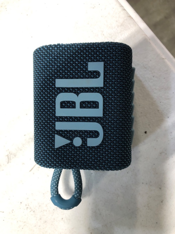 Photo 3 of JBL Go 3: Portable Speaker with Bluetooth, Builtin Battery, Waterproof and Dustproof Feature Blue JBLGO3BLUAM GO3 Blue