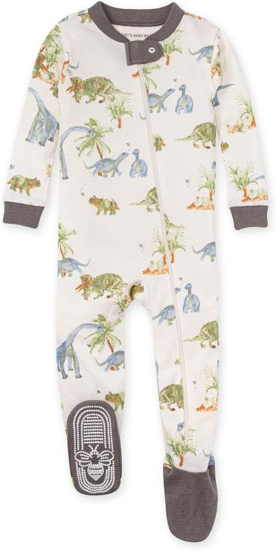 Photo 1 of Burt's Bees Baby Girls Pajamas, Zip Front Non-slip Footed Pjs, 100% Organic Cotton and Toddler Sleepers Hippie Hippos 12 Months