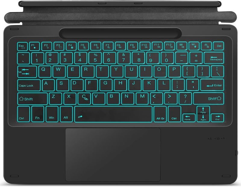 Photo 1 of XIWMIX Type Cover for Microsoft Surface Pro 9/Pro 8/Pro X/Pro 10 13 Inch, Portable Bluetooth 5.1 Wireless 7-Color Backlit Surface Pro 10/9/8/X Keyboard with Touchpad/Pencil Holder/Rechargeable Battery