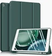 Photo 1 of Fintie SlimShell Case for iPad 9th / 8th / 7th Generation (2021/2020/2019 Model) 10.2 Inch - [Built-in Pencil Holder] Soft TPU Protective Stand Back Cover with Auto Wake/Sleep, Midnight Green