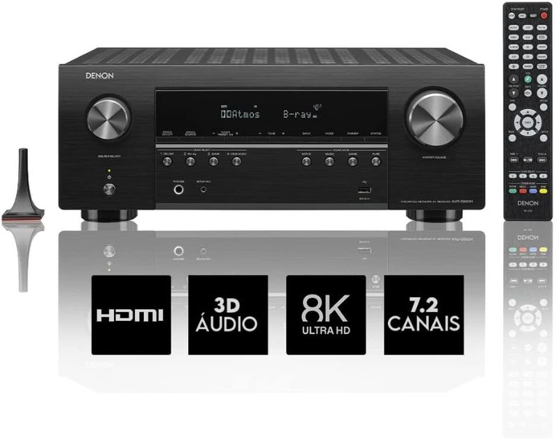 Photo 1 of Denon AVR-S960H 8K Ultra HD 7.2 Channel (90Watt X 7) AV Receiver 2020 Model - Built for Gaming, Music Streaming, 3D Audio & Video, Alexa + HEOS, Black (Discontinued by Manufacturer)
