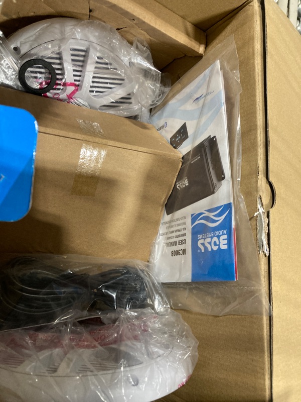 Photo 1 of BOSS Audio Systems ASK904B.64 Marine Boat 6.5 inch Speakers and 4 Channel Amplifier - 500 High Output, Bluetooth Remote, USB and Auxiliary, Waterproof Pouch, Hook Up To Stereo Amp System + 4 Speaker Package