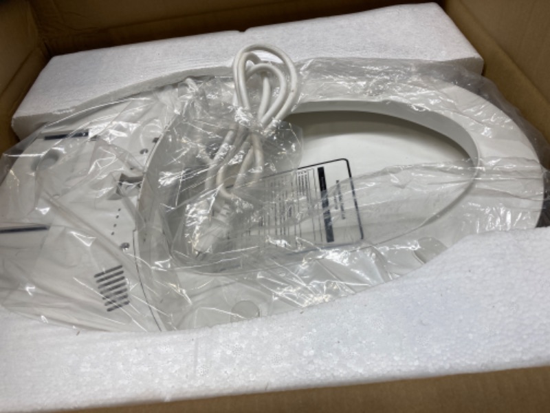 Photo 1 of **use for parts only** WLJBIDET Electronic Bidet Toilet Seat, Heated Seat, Warm Air Dryer, Strong Wash Mode, with LED Night Light and Side Arm Control, Stainless-Steel Nozzle, White (Elongated) O7LControl panel