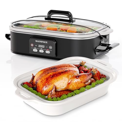 Photo 1 of [NEW] MAGNIFIQUE 4-Quart Oven-Safe Casserole Slow Cooker with Digital Warm Setting - Perfect Kitchen Appliance for Family Dinners, Baking and Dishwash
