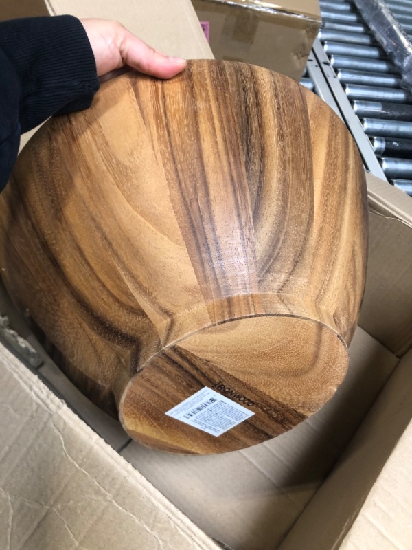 Photo 1 of ***CRACKED*** 

Ironwood Gourmet Salinas Extra Large Salad Bowl XL, Acacia Wood