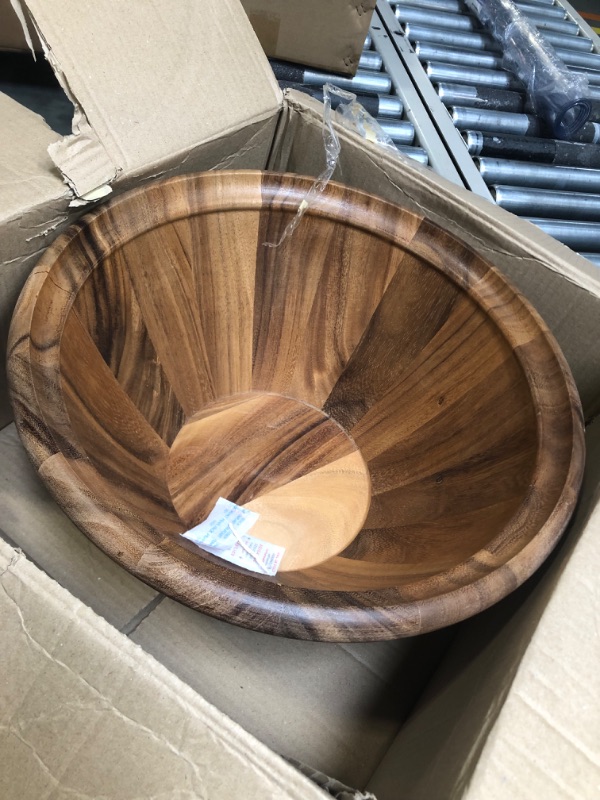 Photo 1 of ***CRACKED*** 

Ironwood Gourmet Salinas Extra Large Salad Bowl XL, Acacia Wood